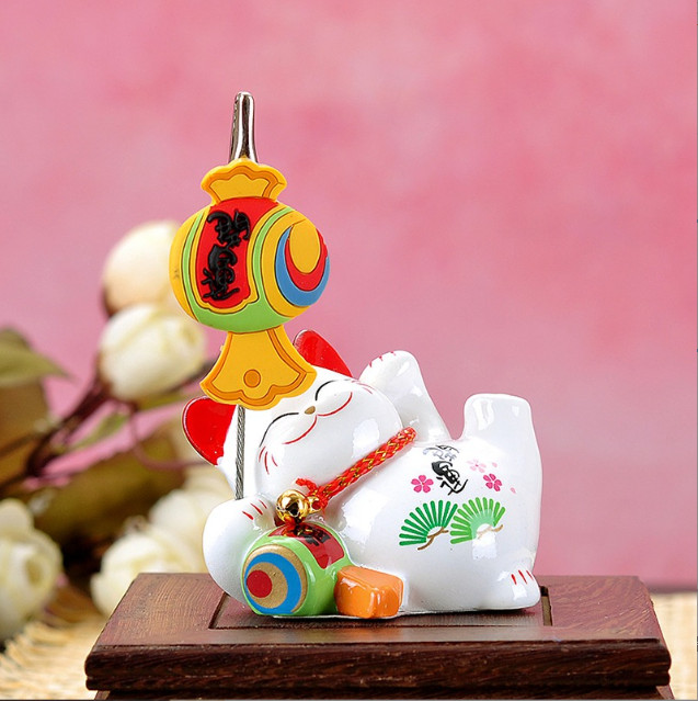 Mèo thần tài kẹp namecard Uchide