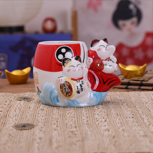 Mèo thần tài Ống Đựng Bút Cá Koi