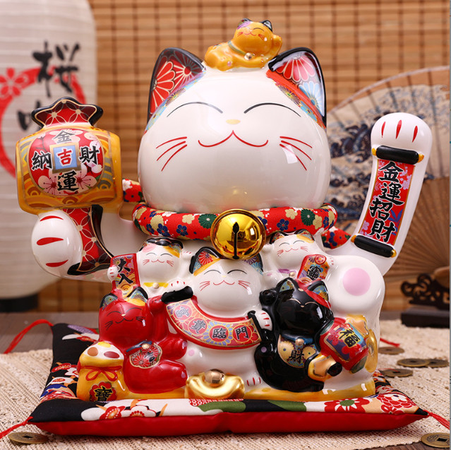 Mèo Thần Tài Vẫy Tay Uchide Chiêu Tài Phát Lộc 32cm