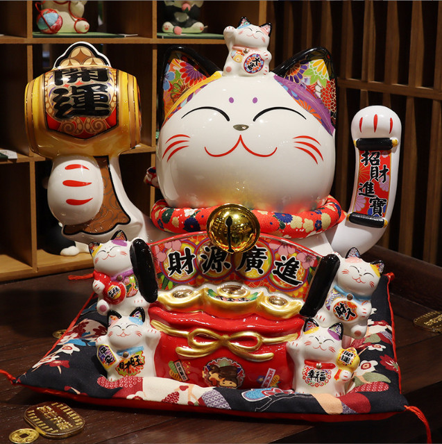 Mèo thần tài vẫy tay Uchide Khai Vận 32cm