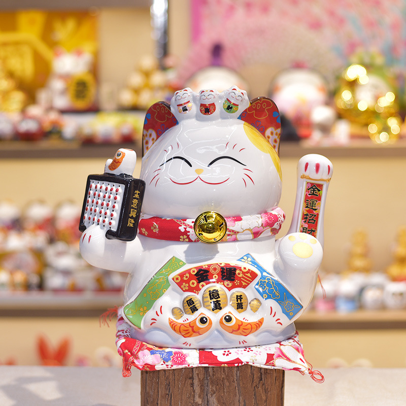 Mèo Thần Tài Vẫy Tay cầm Bàn Tính May Mắn Wasan 2023